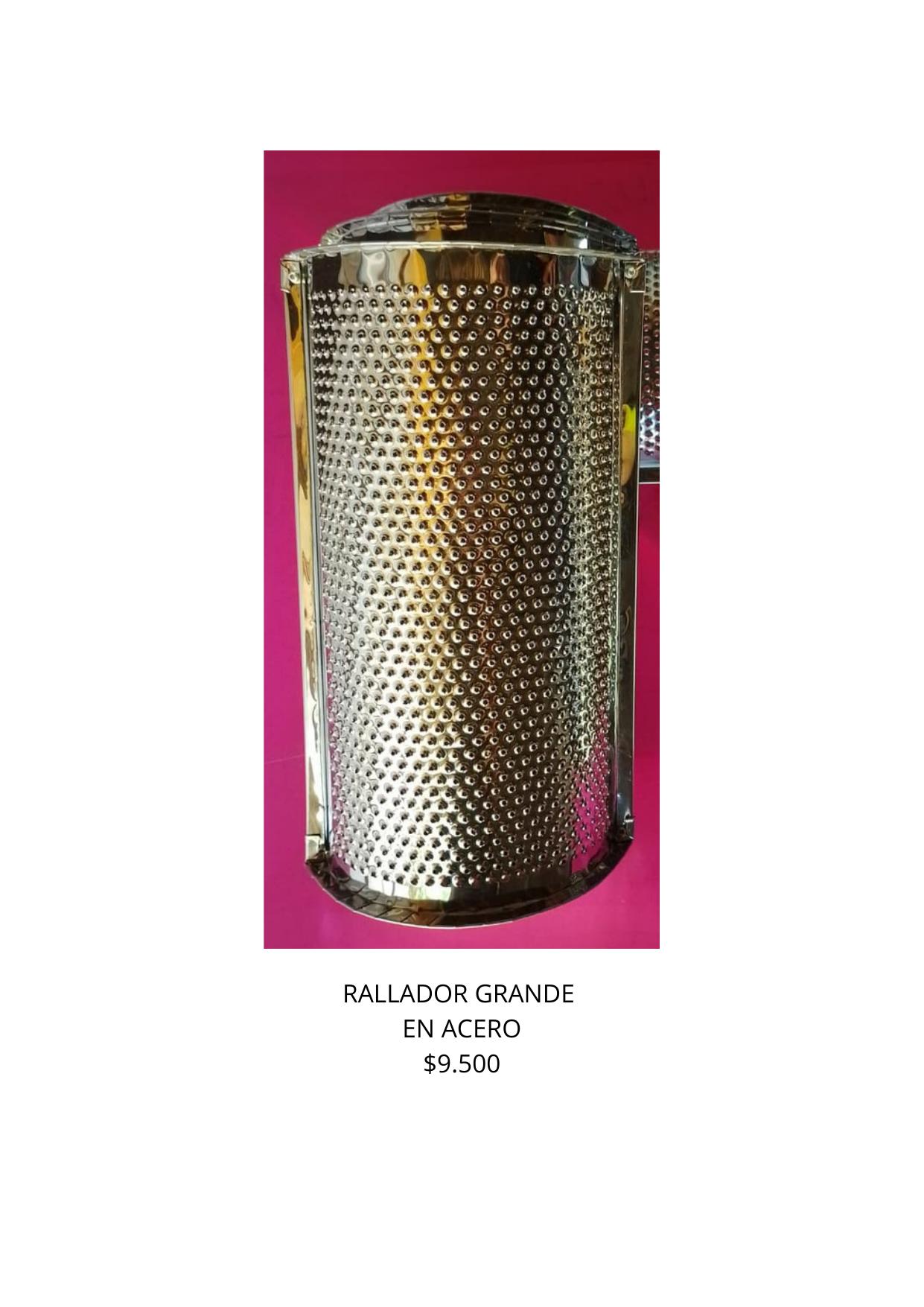Rallador grande en acero